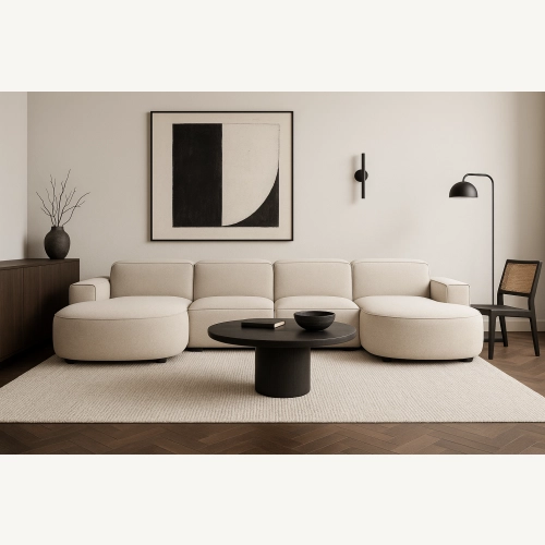 Olio Nobile Nowoczesna sofa w kształcie litery U Tkanina Raven 24